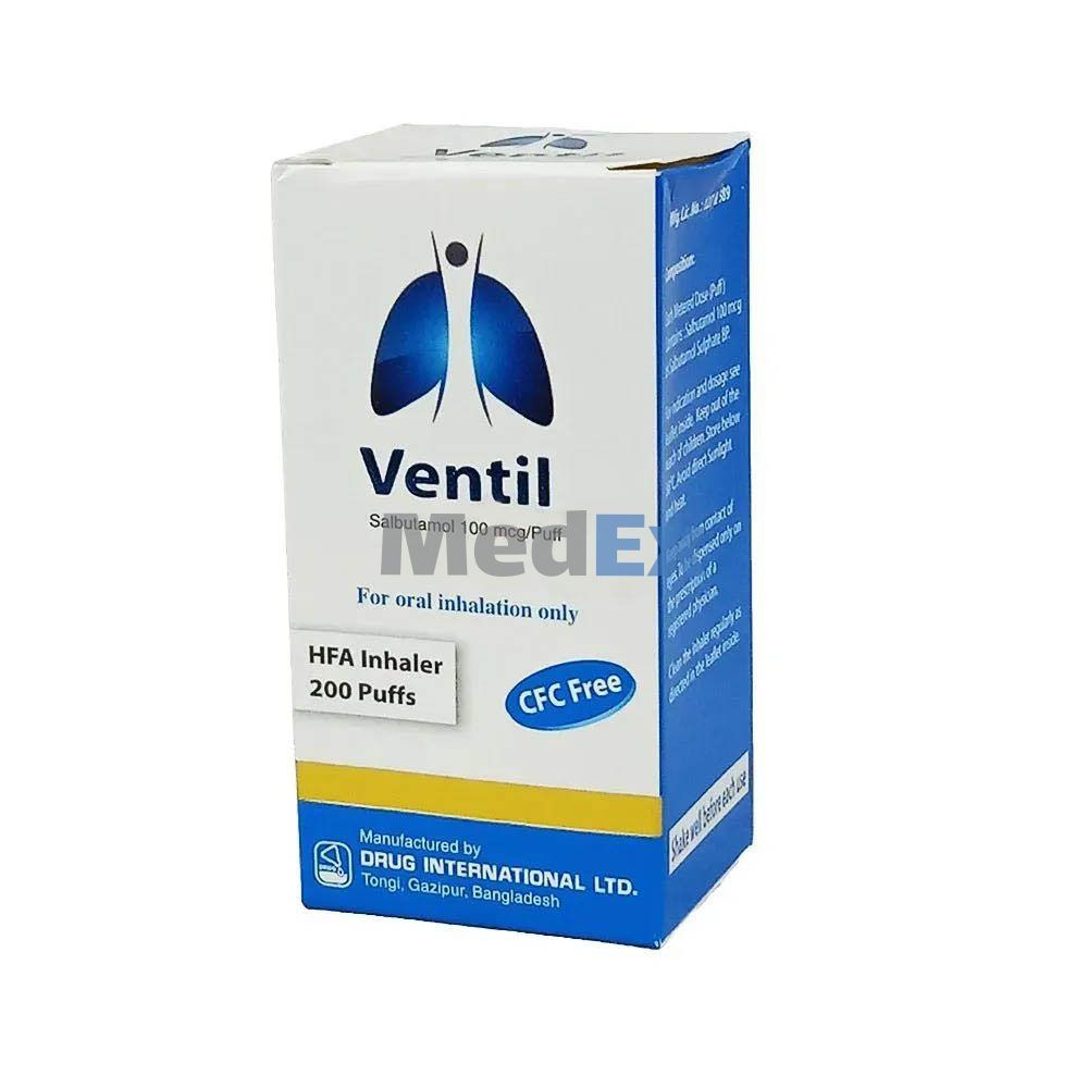 Ventil 100 mcg/puff Packaging