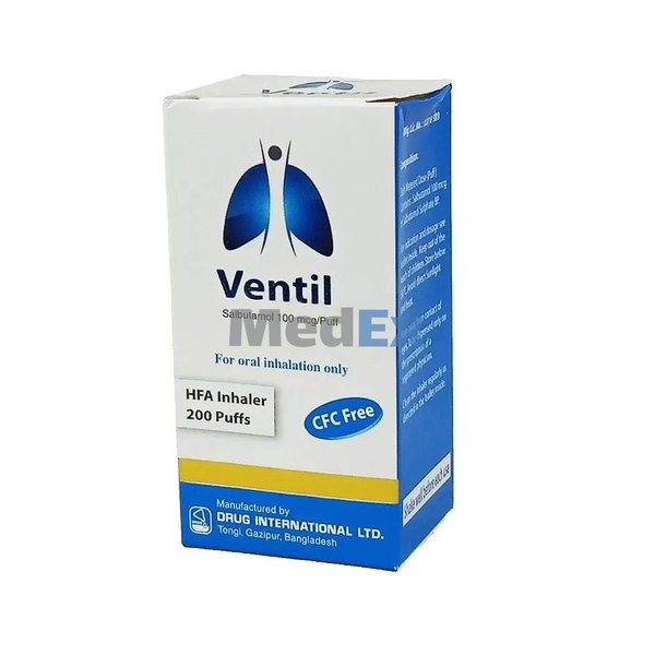 Ventil 100 mcg/puff Packaging