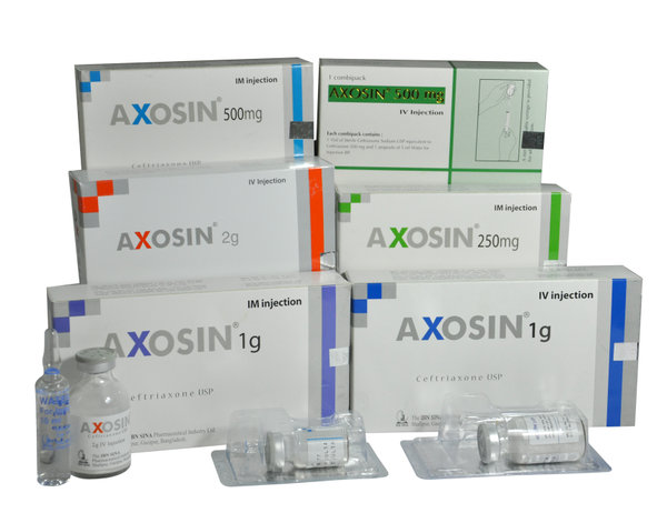 Axosin 500 mg/vial Packaging