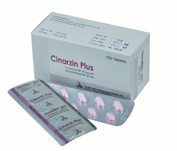 Cinarzin Plus 20 mg+40 mg Packaging