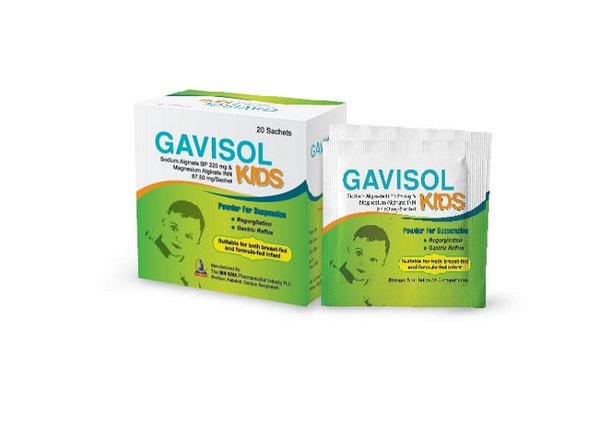 Gavisol Kids (225 mg + 87.5 mg)/sachet Packaging