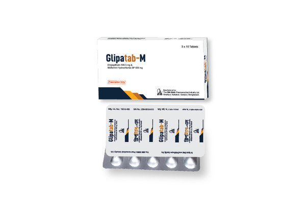 Glipatab-M 5 mg+500 mg Packaging