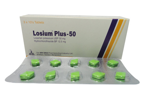 Losium Plus 50 mg+12.5 mg Packaging