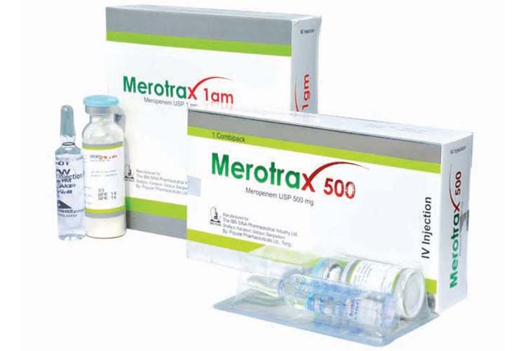 Merotrax 500 mg/vial Packaging