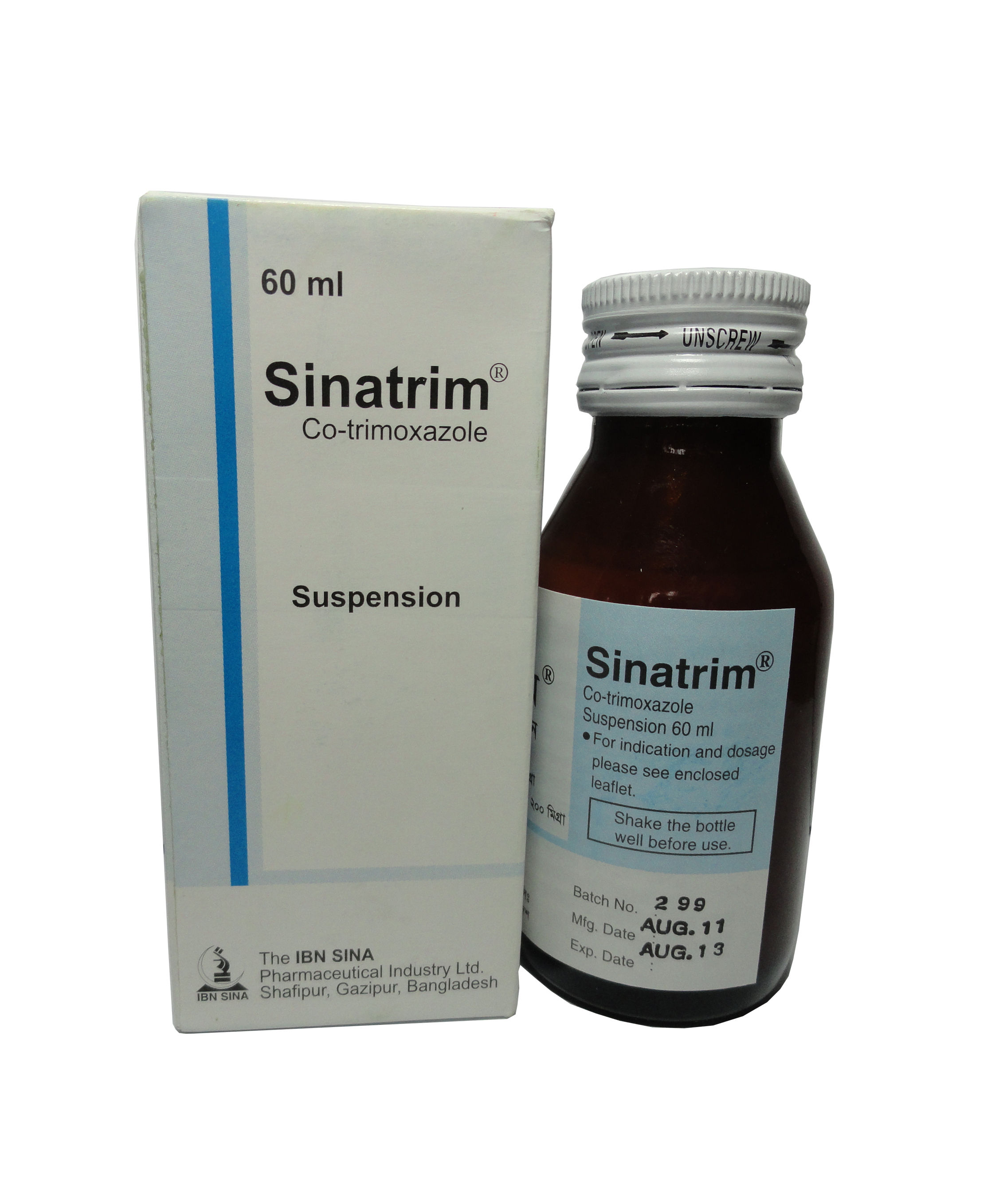 Sinatrim (200 mg+40 mg)/5 ml Packaging