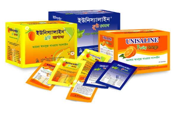 Unisaline Fruity 10 gm/sachet Packaging