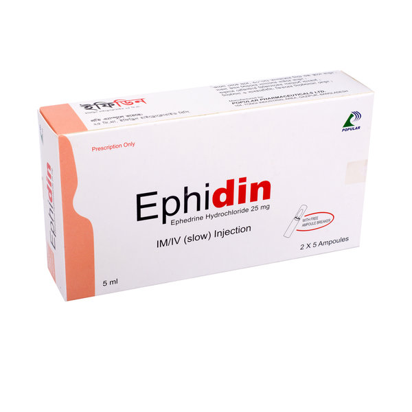 Ephidin 25 mg/5 ml Packaging