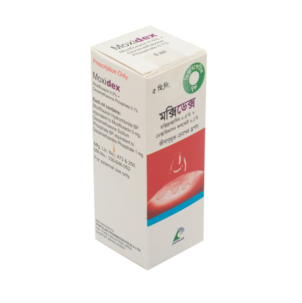 Moxidex 0.5%+0.1% Packaging