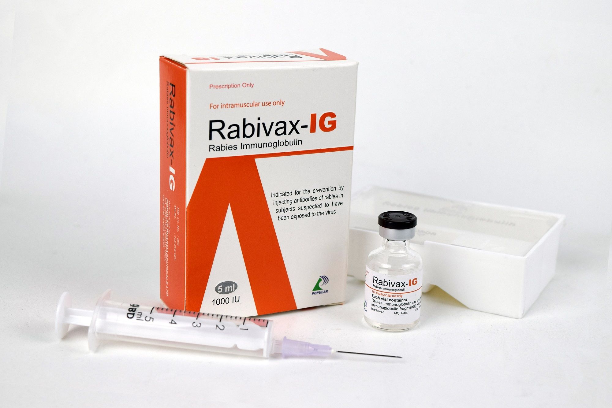 Rabivax-IG 1000 IU/5 ml Packaging