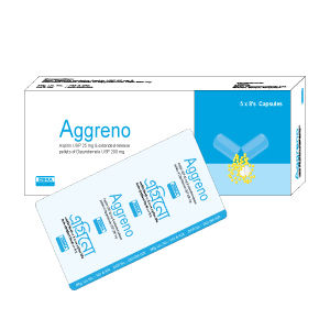 Aggreno 25 mg+200 mg Packaging