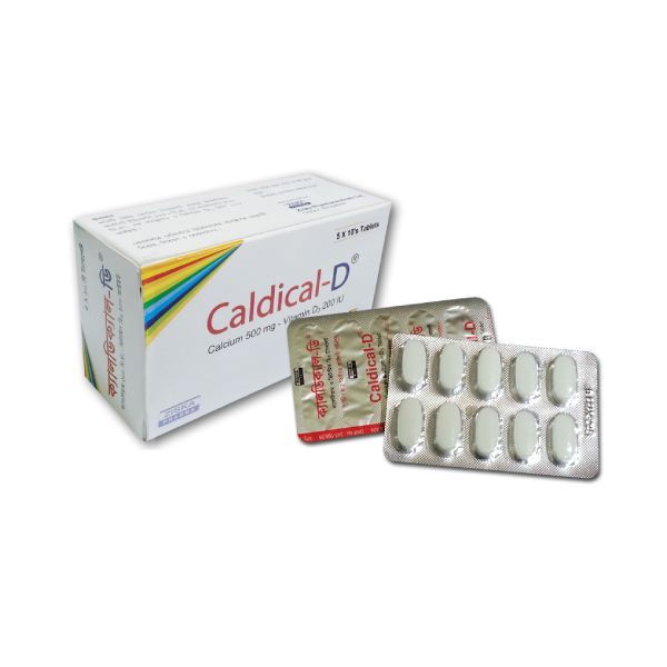Caldical-D 500 mg+200 IU Packaging