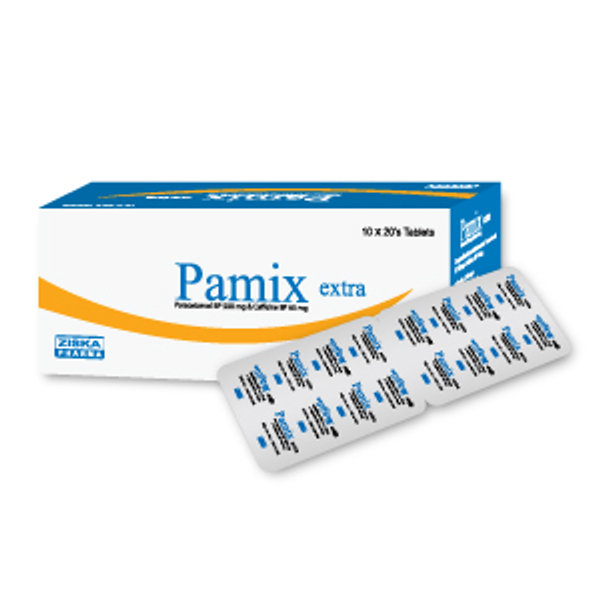 Pamix Extra 500 mg+65 mg Packaging