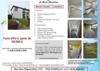 Maison 3 façades avec terrasse et jardin