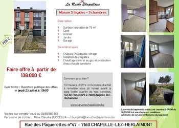 Maison 2 façades avec garage, terrasse et jardin
