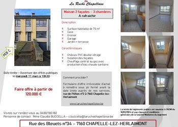 Maison 2 façades avec garage, terrasse et jardin