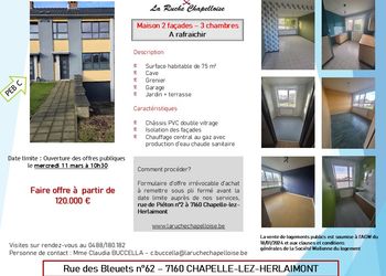 Maison 2 façades avec garage, terrasse et jardin