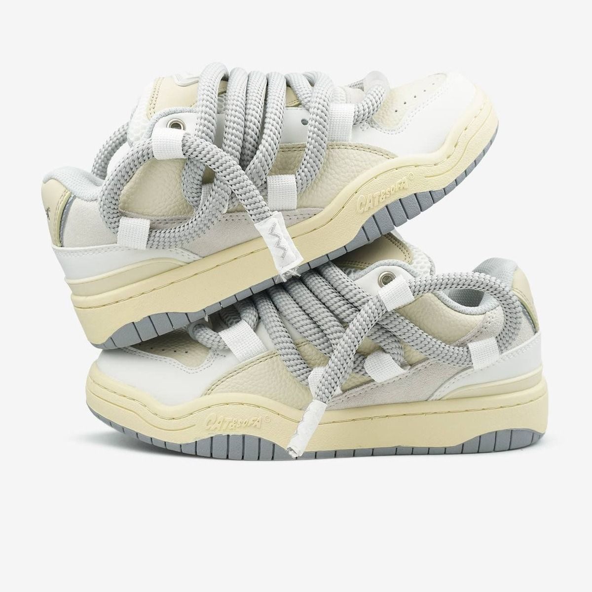 Cat&Sofa Beige White Rope Laces