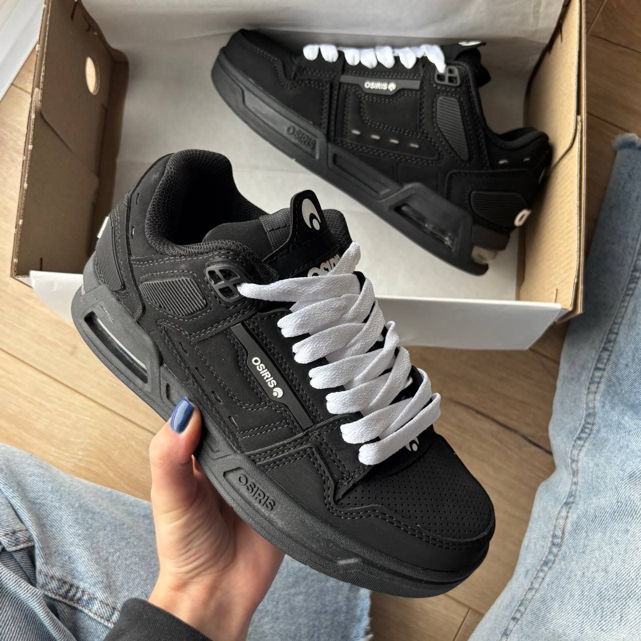 Osiris Peril Black White Laces
