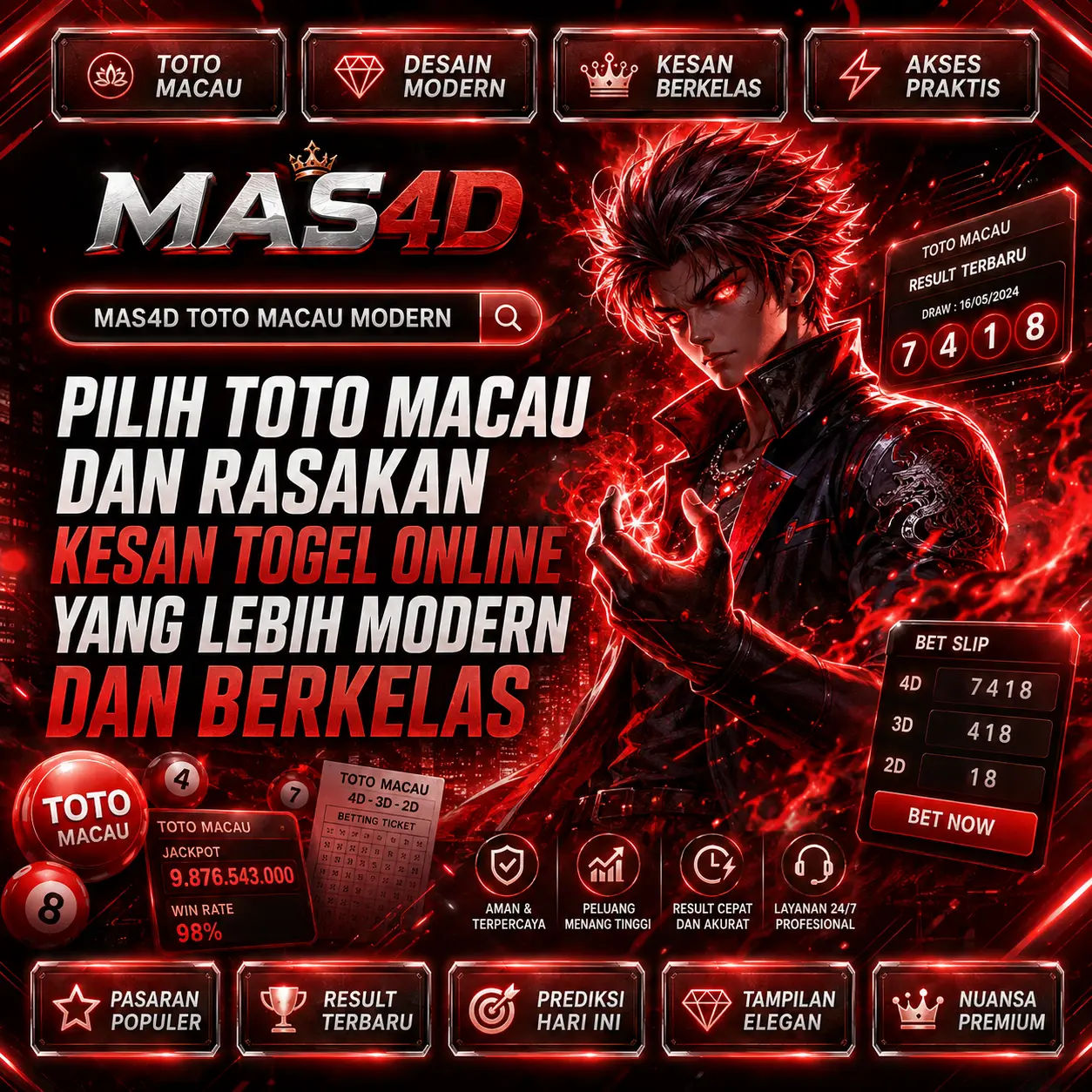 MAS4D ⚡ Pilih Toto Macau dan Rasakan Kesan Togel Online yang Lebih Modern dan Berkelas