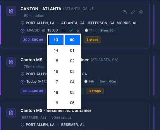 edit some fields of the template directly from the row