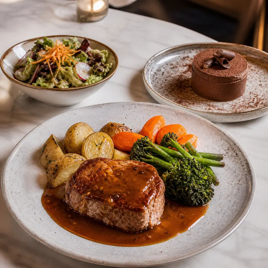 Entrée + plat + dessert du jour