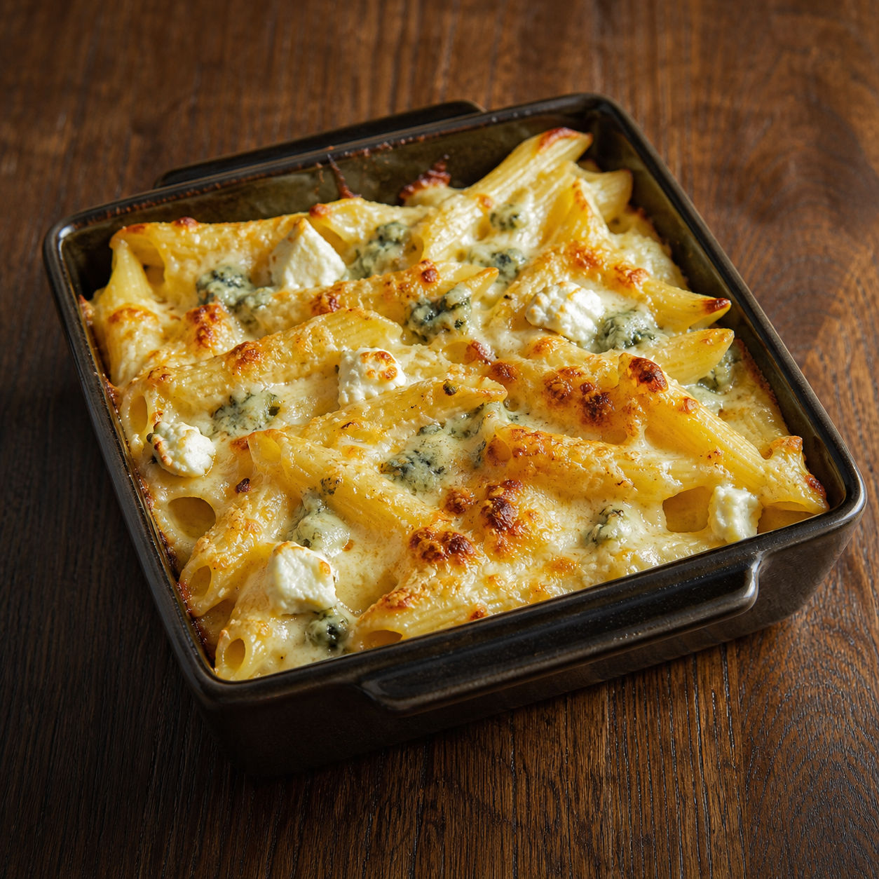 Gratin de pâtes aux 4 fromages