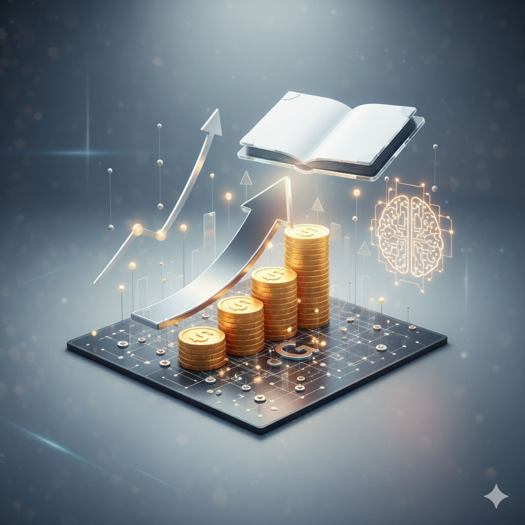 Stock market graph with upward trend representing capital growth and advisory