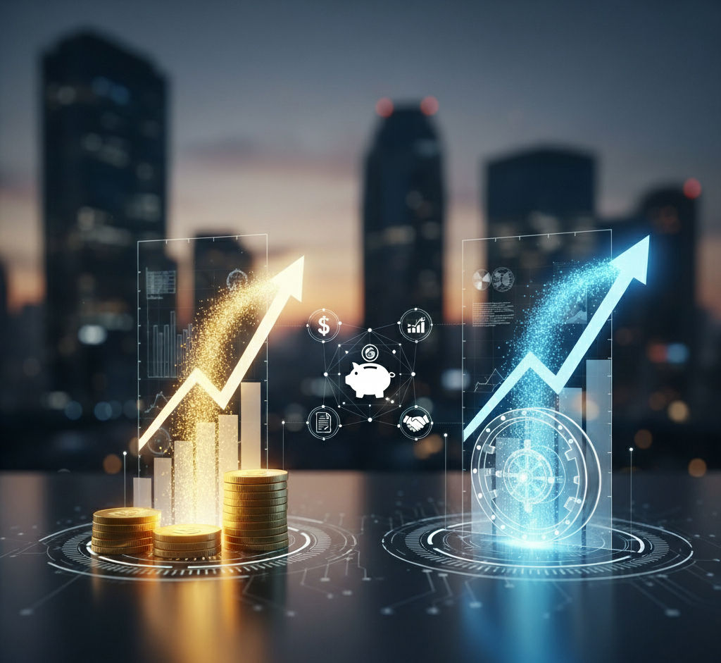 Financial documents and a calculator on a desk representing debt and equity funding
