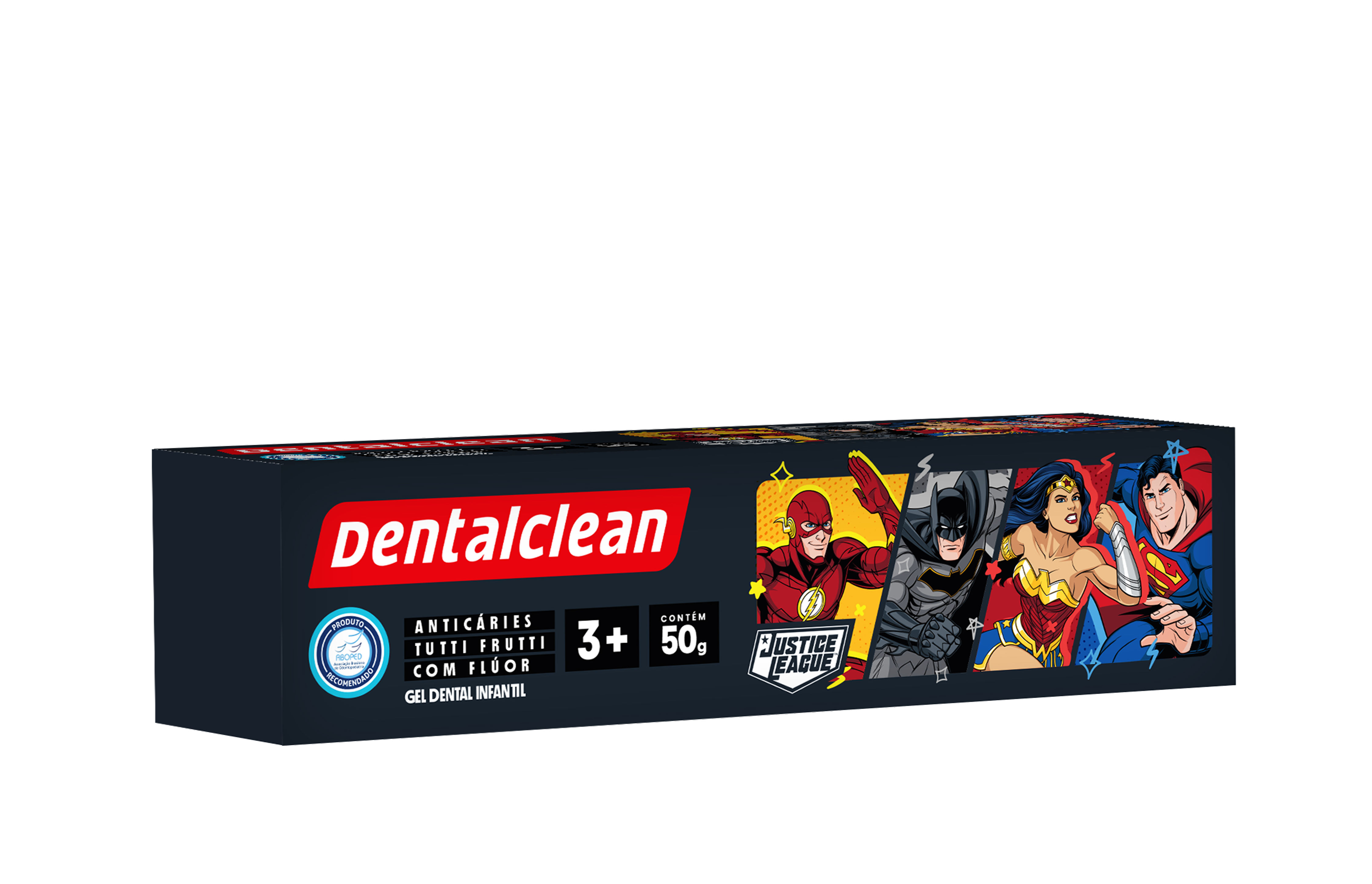 GEL DENTAL INFANTIL HEROIS LIGA DA JUSTICA 50G DENTALCLEAN