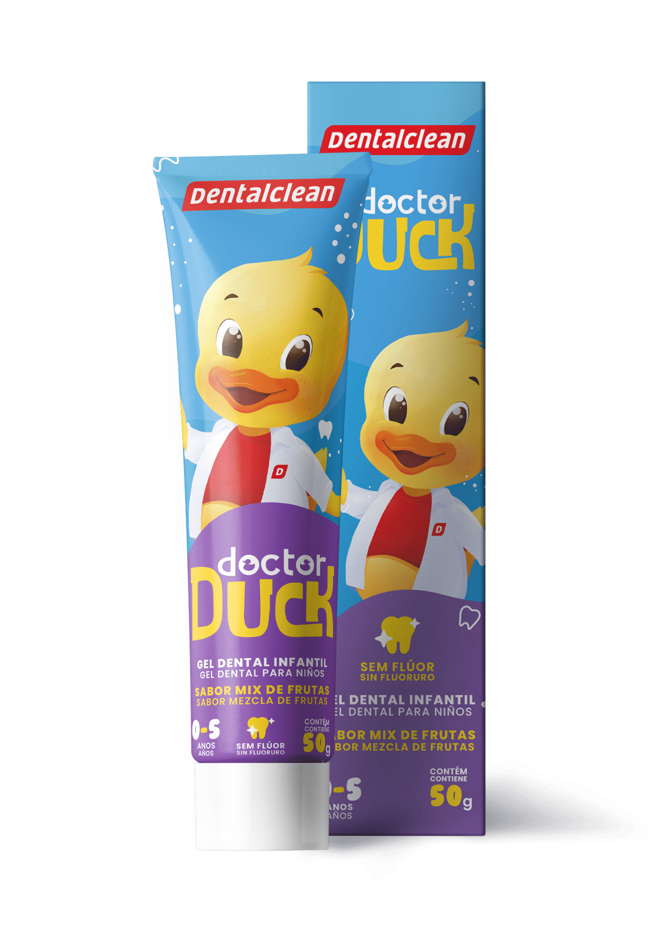 GEL DENTAL INFANTIL DR DUCK 50G SEM FLUOR DENTALCLEAN