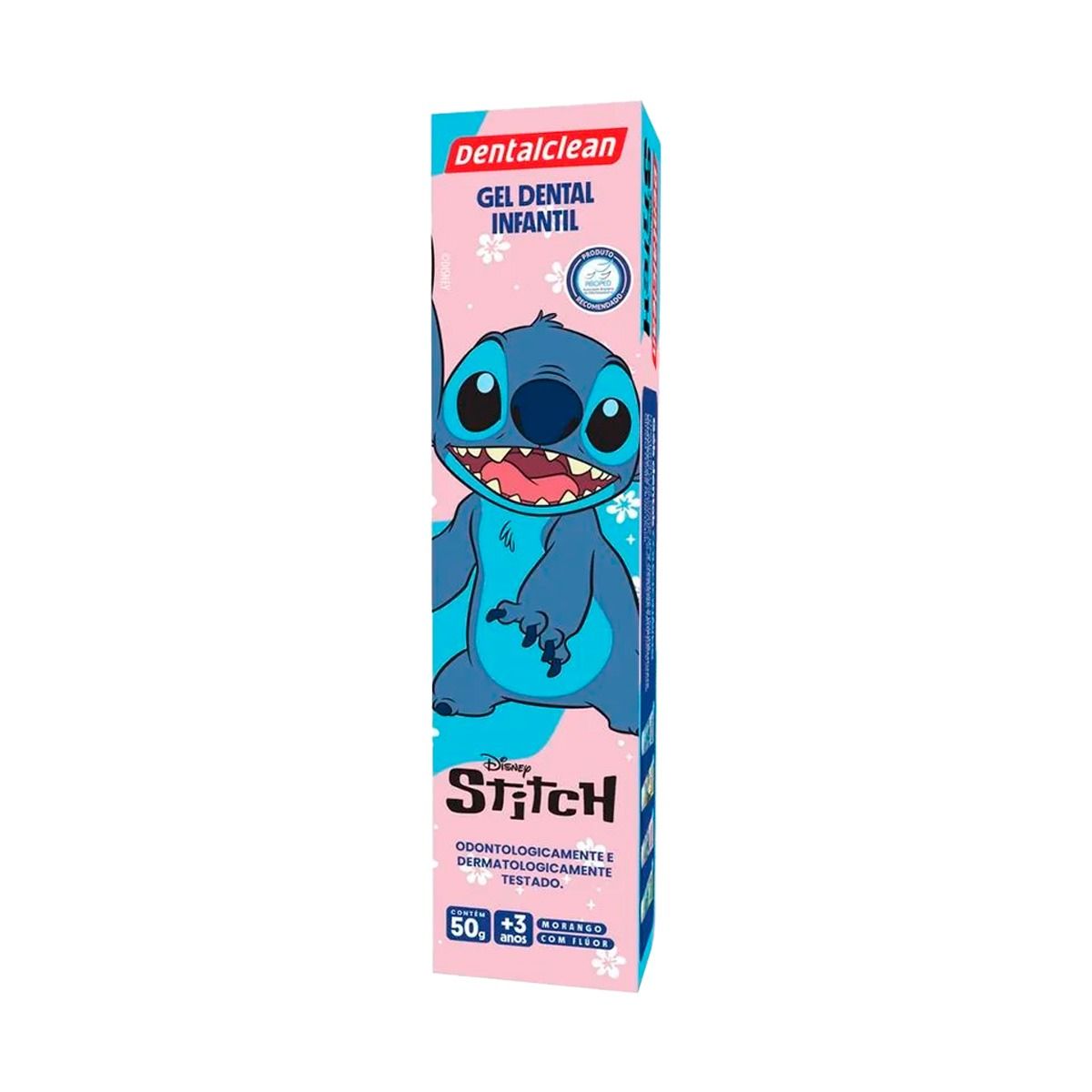 GEL DENTAL INFANTIL COM FLUOR MORANGO STITCH 50G DENTALCLEAN