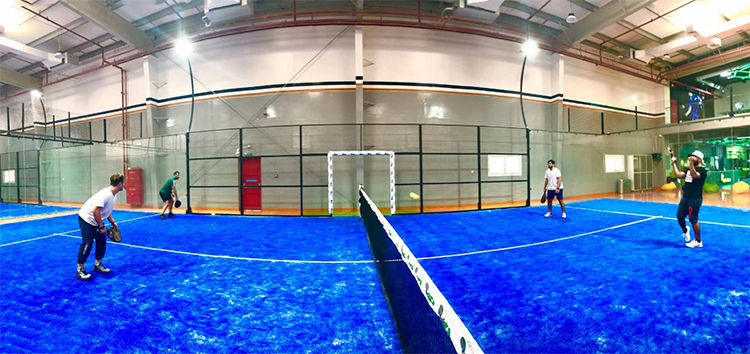 2025 Outdoor Panoramic Padel Tennis Court Standard Size 20x10m Big Net Paddle Court Artificial Grass Flooring Mat Tempered Glass