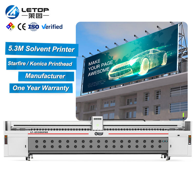 LETOP Factory for Large Format Roll Banner Inkjet Printer Outdoor Advertising Digital Printing Plotter Wide for Solvent CMYK Ink