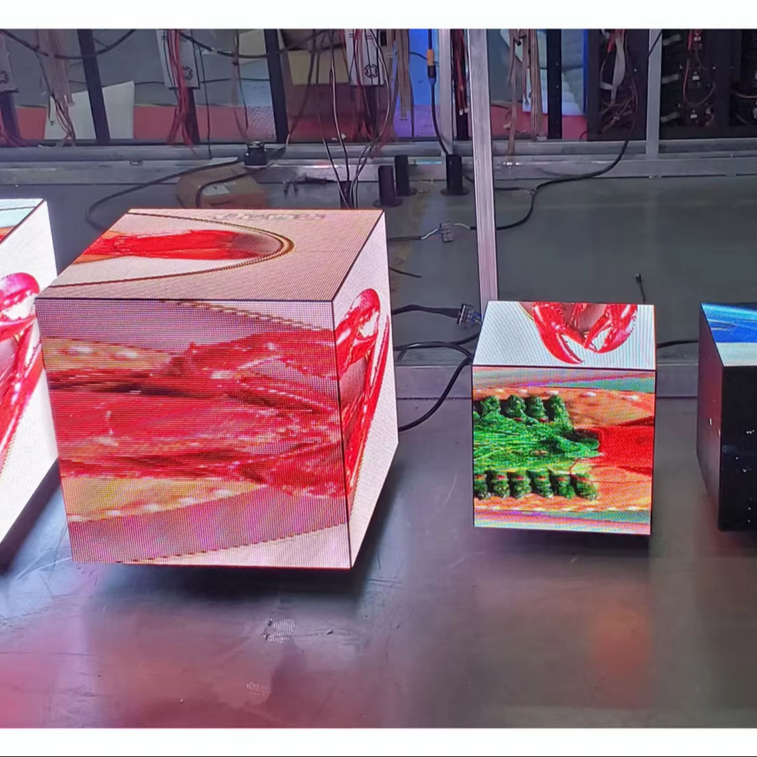 New Design P3 Led Digital Advertising Display Screen Creative Outdoor Waterproof Rotating Magic Cube Led Poster Displays