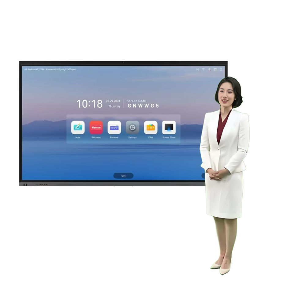 98'' 4K Touch Screen Interactive Whiteboard Smart Board with Android 13 20 Touch Points Multi-Device Inputs