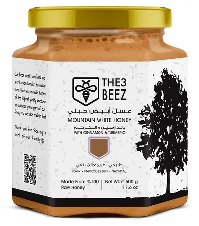 Mountain White Honey with Cinnamon and Turmeric | 500g