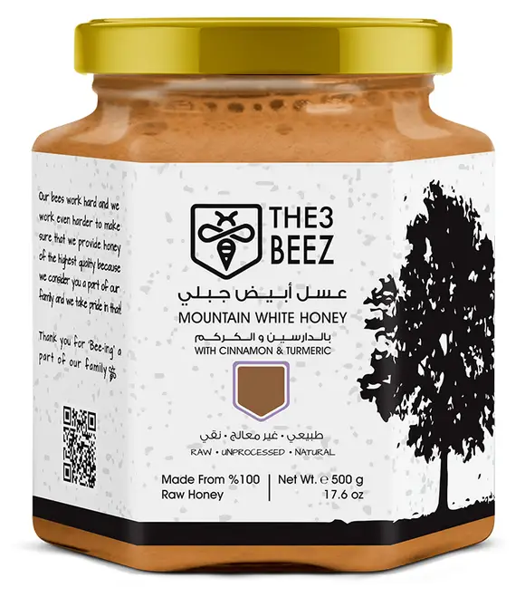Mountain White Honey with Cinnamon and Turmeric | 500g