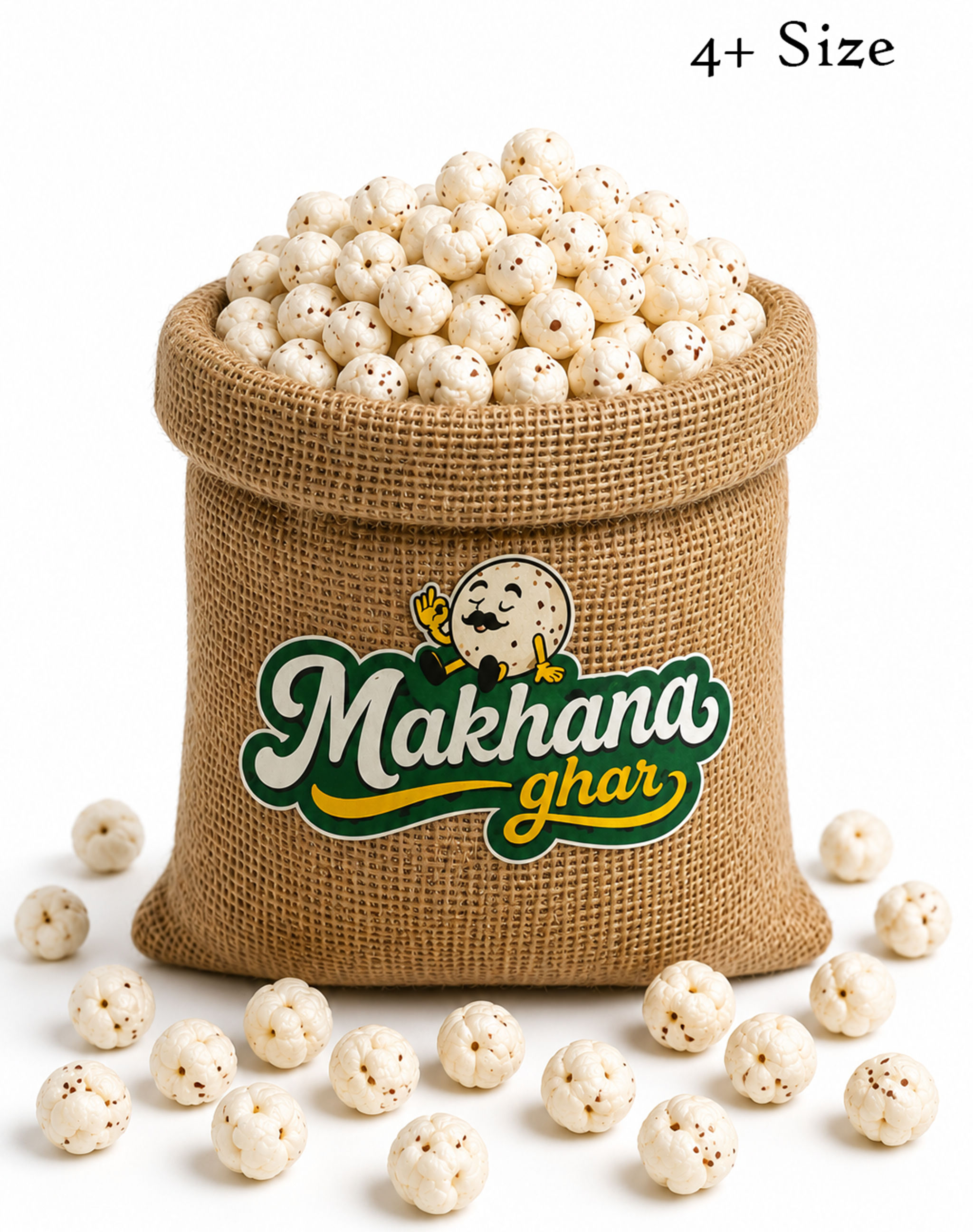 Premium 4+ Sutta Raw Makhana