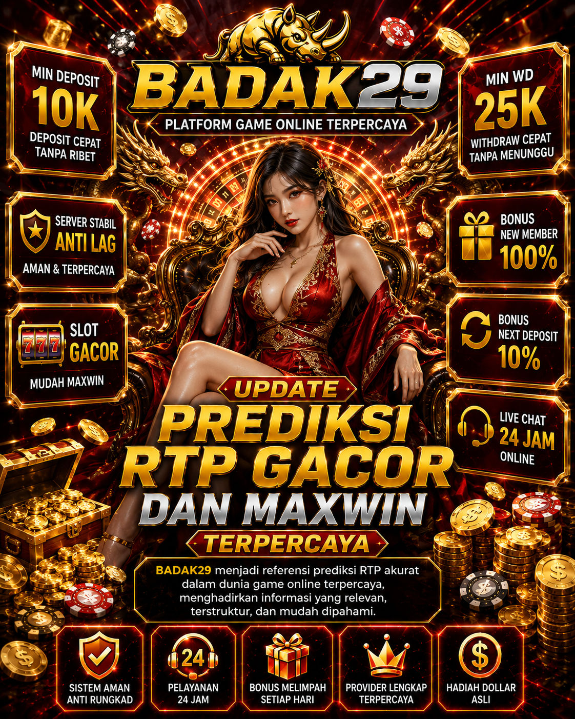 BADAK29 ツ Update Prediksi RTP Gacor dan Maxwin Terpercaya