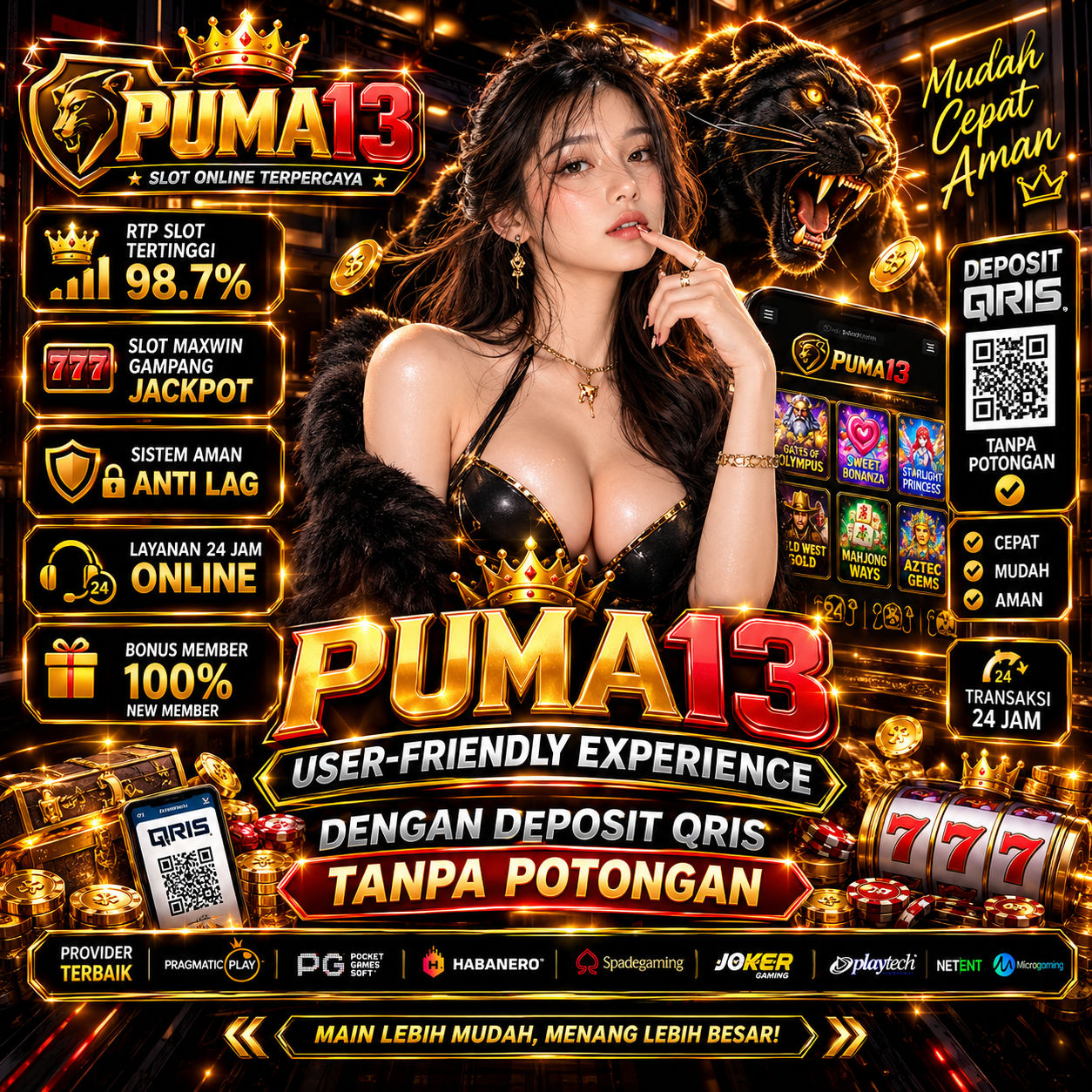 PUMA13 • User-Friendly Experience dengan Deposit QRIS Tanpa Potongan