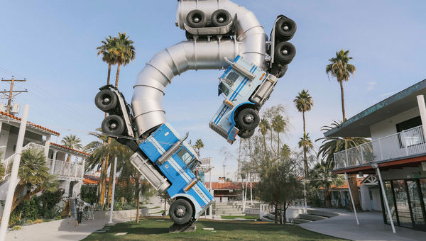 "Big Rig Jig" by Mike Ross stands in Fergusons Downtown, one of Tony Hsieh's projects. "Big Rig Jig" by Mike Ross stands in Fergusons Downtown, one of Tony Hsieh's projects.