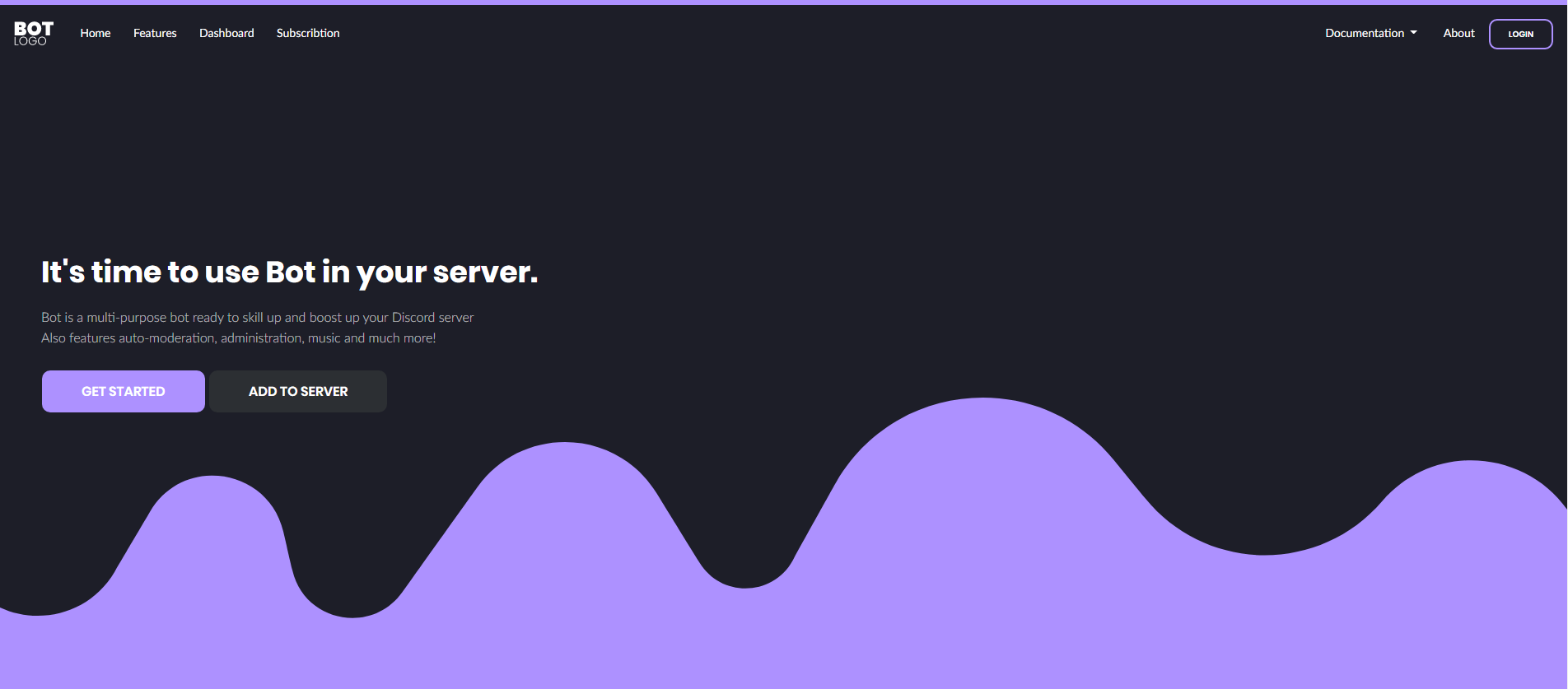 Discord Bot Website Template - Free Projects