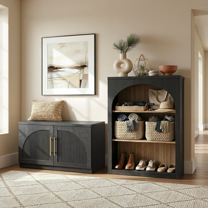 Harmo Block Arched Storage End Table Set of 2