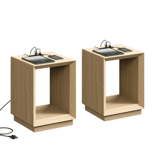 [Pre-Sale] 21" End Table with Charging Station, 2-Tier Side Table