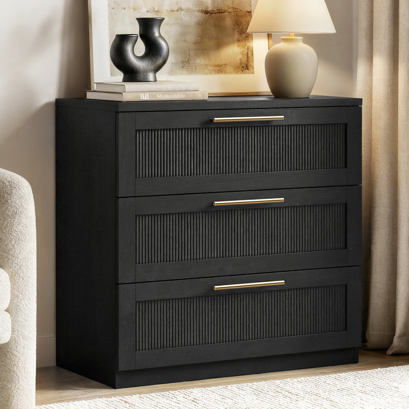 Harmo Block 3-Drawer Dresser with Wave Panel
