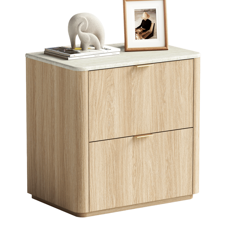 [Pre-Sale] Travertine 23.6" Fluted 2-Drawer Single Nightstand