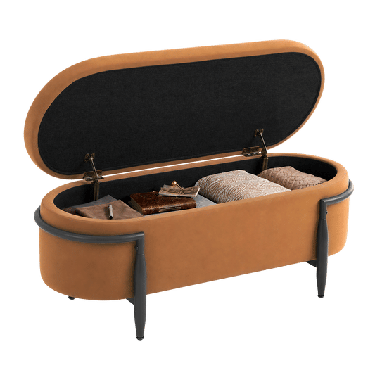 39" Storage Bench with Safety Hinge - 16.7 Gal Large Hidden Storage