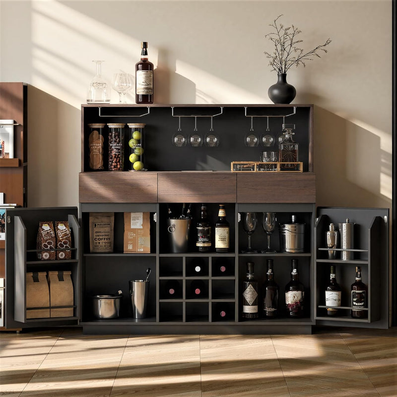 Whisper Series 46" Wine & Coffee Bar with LED & Charging