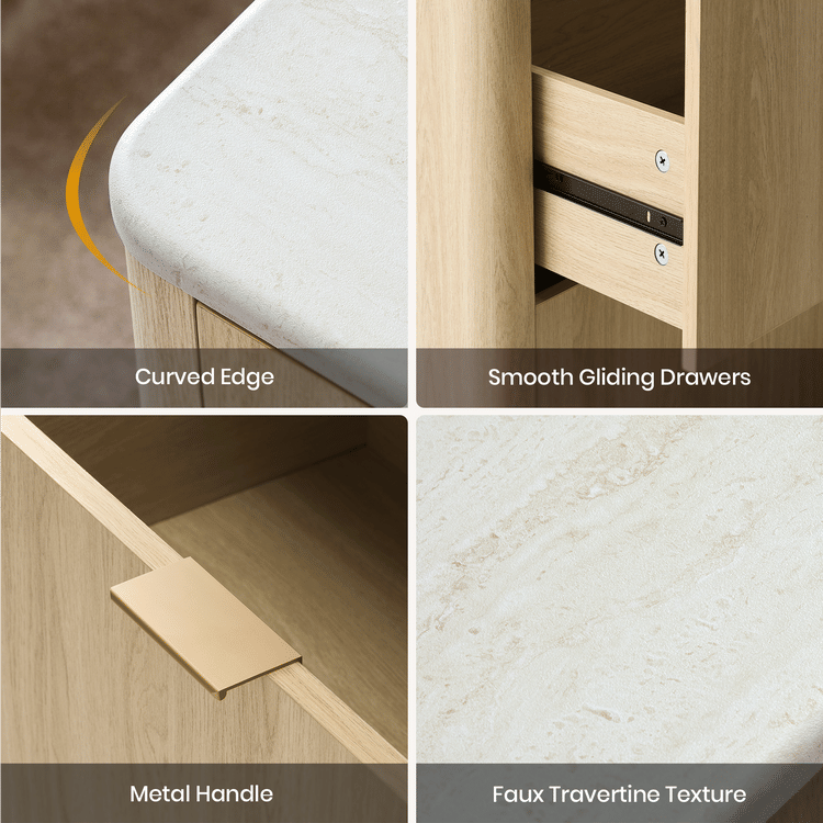 [Pre-sale] Travertine Fluted 9-Drawer Dresser, Natural
