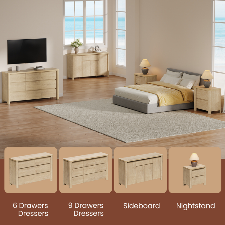 [Pre-Sale] 63" 9-Drawer Dresser with Thick Top and Round Legs